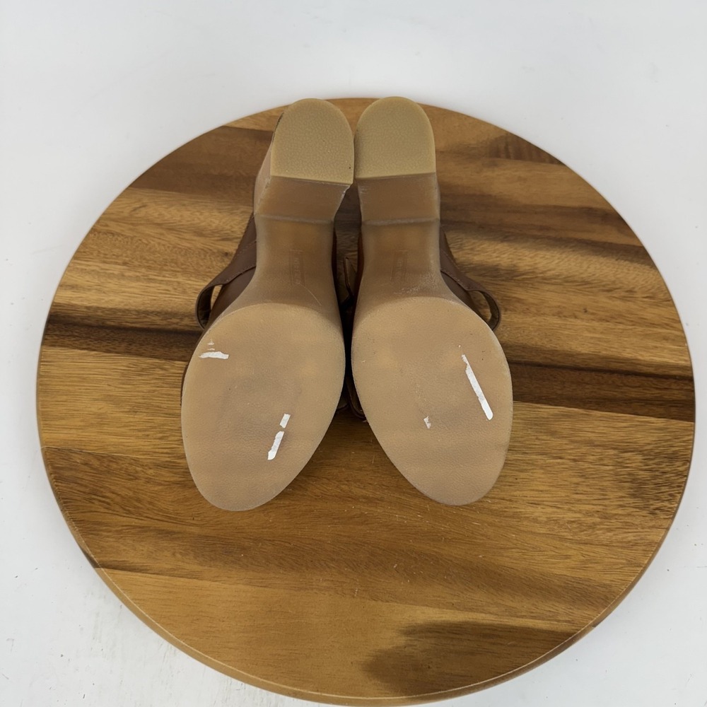 New Womens Veronica Beard Garrick Brown Leather Platform Slide Sandals Size 9 M - Picture 7 of 8